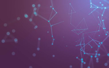 Noktaları ve çizgileri birleştiren soyut çokgen uzay düşük polyester arka plan. Bağlantı yapısı. 3d oluşturma