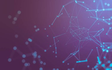 Noktaları ve çizgileri birleştiren soyut çokgen uzay düşük polyester arka plan. Bağlantı yapısı. 3d oluşturma