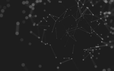 Noktaları ve çizgileri birleştiren soyut çokgen uzay düşük polyester arka plan. Bağlantı yapısı. 3d oluşturma