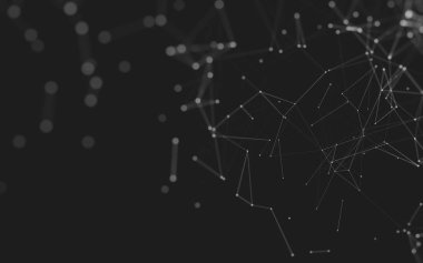 Noktaları ve çizgileri birleştiren soyut çokgen uzay düşük polyester arka plan. Bağlantı yapısı. 3d oluşturma