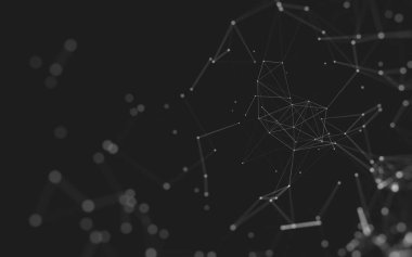 Noktaları ve çizgileri birleştiren soyut çokgen uzay düşük polyester arka plan. Bağlantı yapısı. 3d oluşturma