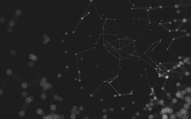 Noktaları ve çizgileri birleştiren soyut çokgen uzay düşük polyester arka plan. Bağlantı yapısı. 3d oluşturma