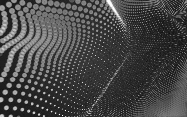 Noktaları ve çizgileri birleştiren soyut çokgen uzay düşük polyester arka plan. Bağlantı yapısı. 3d oluşturma