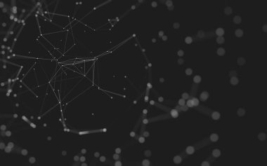 Noktaları ve çizgileri birleştiren soyut çokgen uzay düşük polyester arka plan. Bağlantı yapısı. 3d oluşturma