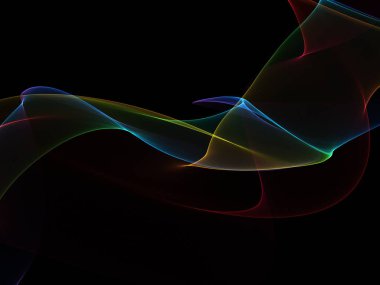 Parlayan soyut dalgalar ve soyut arkaplan ile koyu soyut arkaplan