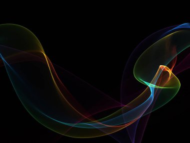 Parlayan soyut dalgalar ve soyut arkaplan ile koyu soyut arkaplan