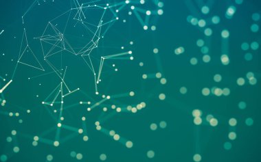 Noktaları ve çizgileri birleştiren soyut çokgen uzay düşük polyester arka plan. Bağlantı yapısı. 3d oluşturma