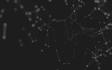 Noktaları ve çizgileri birleştiren soyut çokgen uzay düşük polyester arka plan. Bağlantı yapısı. 3d oluşturma