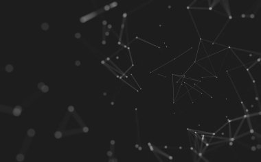 Noktaları ve çizgileri birleştiren soyut çokgen uzay düşük polyester arka plan. Bağlantı yapısı. 3d oluşturma