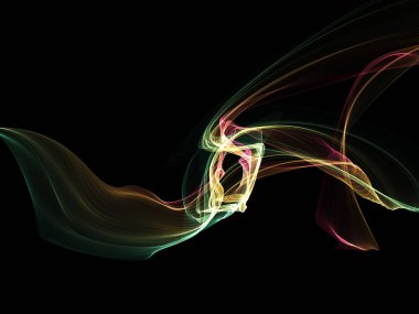 Parlayan soyut dalgalar ve soyut arkaplan ile koyu soyut arkaplan