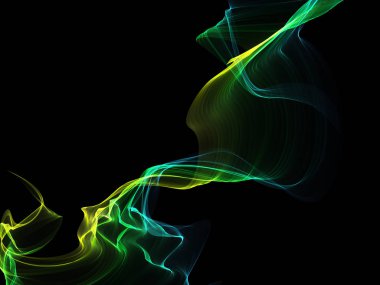 Parlayan soyut dalgalar ve soyut arkaplan ile koyu soyut arkaplan