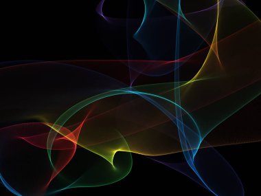 Parlayan soyut dalgalar ve soyut arkaplan ile koyu soyut arkaplan