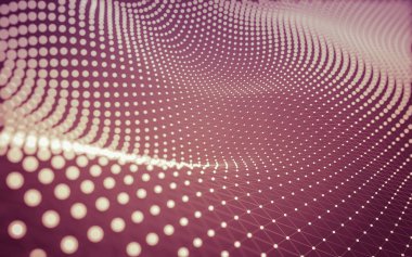 Noktaları ve çizgileri birleştiren soyut çokgen uzay düşük polyester arka plan. Bağlantı yapısı. 3d oluşturma