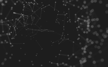 Noktaları ve çizgileri birleştiren soyut çokgen uzay düşük polyester arka plan. Bağlantı yapısı. 3d oluşturma