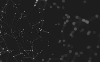 Noktaları ve çizgileri birleştiren soyut çokgen uzay düşük polyester arka plan. Bağlantı yapısı. 3d oluşturma