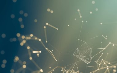 Noktaları ve çizgileri birleştiren soyut çokgen uzay düşük polyester arka plan. Bağlantı yapısı. 3d oluşturma