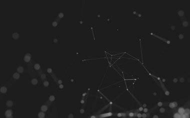 Noktaları ve çizgileri birleştiren soyut çokgen uzay düşük polyester arka plan. Bağlantı yapısı. 3d oluşturma