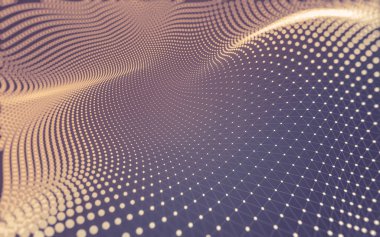 Noktaları ve çizgileri birleştiren soyut çokgen uzay düşük polyester arka plan. Bağlantı yapısı. 3d oluşturma