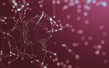 Noktaları ve çizgileri birleştiren soyut çokgen uzay düşük polyester arka plan. Bağlantı yapısı. 3d oluşturma