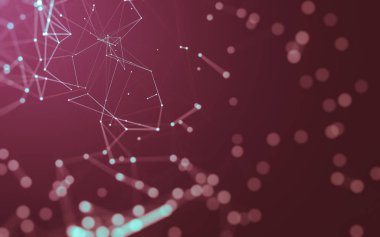 Noktaları ve çizgileri birleştiren soyut çokgen uzay düşük polyester arka plan. Bağlantı yapısı. 3d oluşturma