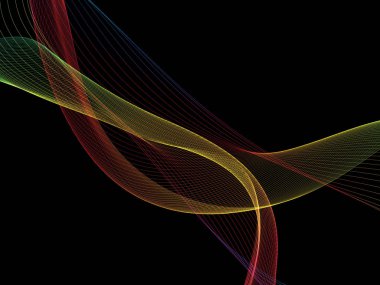 Parlayan soyut dalgalar ve soyut arkaplan ile koyu soyut arkaplan