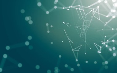 Noktaları ve çizgileri birleştiren soyut çokgen uzay düşük polyester arka plan. Bağlantı yapısı. 3d oluşturma