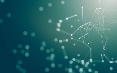 Noktaları ve çizgileri birleştiren soyut çokgen uzay düşük polyester arka plan. Bağlantı yapısı. 3d oluşturma