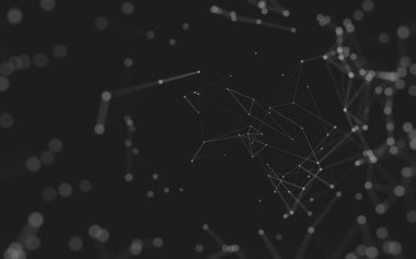 Noktaları ve çizgileri birleştiren soyut çokgen uzay düşük polyester arka plan. Bağlantı yapısı. 3d oluşturma