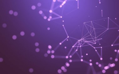 Noktaları ve çizgileri birleştiren soyut çokgen uzay düşük polyester arka plan. Bağlantı yapısı. 3d oluşturma