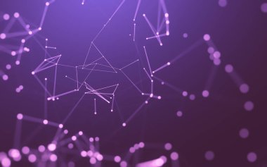 Noktaları ve çizgileri birleştiren soyut çokgen uzay düşük polyester arka plan. Bağlantı yapısı. 3d oluşturma