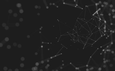 Noktaları ve çizgileri birleştiren soyut çokgen uzay düşük polyester arka plan. Bağlantı yapısı. 3d oluşturma