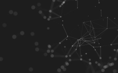 Noktaları ve çizgileri birleştiren soyut çokgen uzay düşük polyester arka plan. Bağlantı yapısı. 3d oluşturma