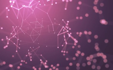 Noktaları ve çizgileri birleştiren soyut çokgen uzay düşük polyester arka plan. Bağlantı yapısı. 3d oluşturma