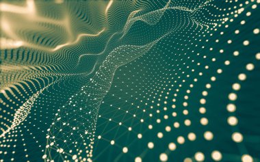 Noktaları ve çizgileri birleştiren soyut çokgen uzay düşük polyester arka plan. Bağlantı yapısı. 3d oluşturma