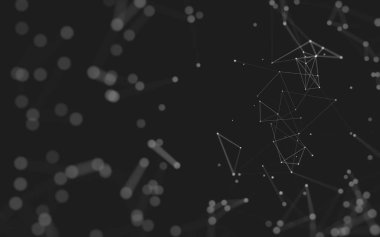 Noktaları ve çizgileri birleştiren soyut çokgen uzay düşük polyester arka plan. Bağlantı yapısı. 3d oluşturma