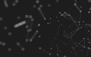 Noktaları ve çizgileri birleştiren soyut çokgen uzay düşük polyester arka plan. Bağlantı yapısı. 3d oluşturma