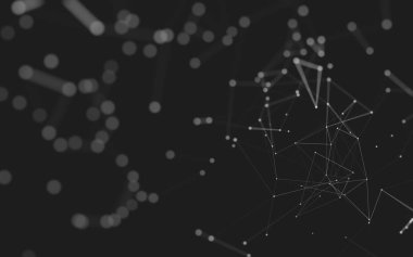 Noktaları ve çizgileri birleştiren soyut çokgen uzay düşük polyester arka plan. Bağlantı yapısı. 3d oluşturma