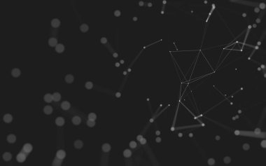 Noktaları ve çizgileri birleştiren soyut çokgen uzay düşük polyester arka plan. Bağlantı yapısı. 3d oluşturma