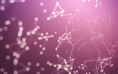 Noktaları ve çizgileri birleştiren soyut çokgen uzay düşük polyester arka plan. Bağlantı yapısı. 3d oluşturma