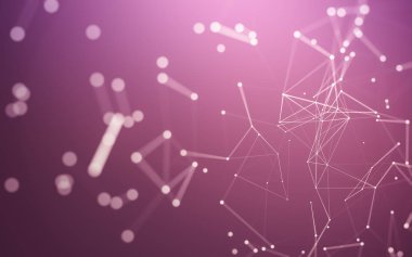 Noktaları ve çizgileri birleştiren soyut çokgen uzay düşük polyester arka plan. Bağlantı yapısı. 3d oluşturma