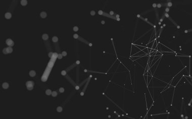 Noktaları ve çizgileri birleştiren soyut çokgen uzay düşük polyester arka plan. Bağlantı yapısı. 3d oluşturma