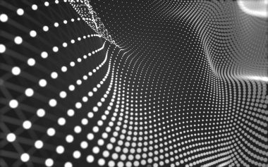 Noktaları ve çizgileri birleştiren soyut çokgen uzay düşük polyester arka plan. Bağlantı yapısı. 3d oluşturma