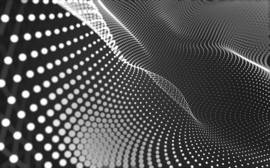 Noktaları ve çizgileri birleştiren soyut çokgen uzay düşük polyester arka plan. Bağlantı yapısı. 3d oluşturma