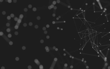 Noktaları ve çizgileri birleştiren soyut çokgen uzay düşük polyester arka plan. Bağlantı yapısı. 3d oluşturma