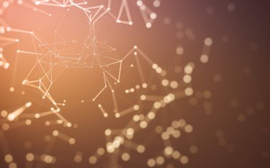 Noktaları ve çizgileri birleştiren soyut çokgen uzay düşük polyester arka plan. Bağlantı yapısı. 3d oluşturma