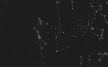 Noktaları ve çizgileri birleştiren soyut çokgen uzay düşük polyester arka plan. Bağlantı yapısı. 3d oluşturma