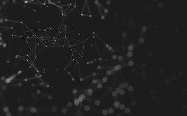 Noktaları ve çizgileri birleştiren soyut çokgen uzay düşük polyester arka plan. Bağlantı yapısı. 3d oluşturma