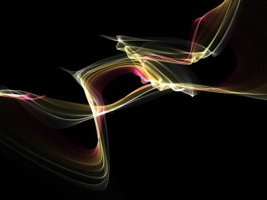 Parlayan soyut dalgalar ve soyut arkaplan ile koyu soyut arkaplan