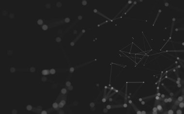 Noktaları ve çizgileri birleştiren soyut çokgen uzay düşük polyester arka plan. Bağlantı yapısı. 3d oluşturma