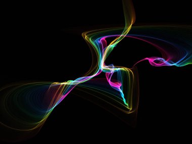 Parlayan soyut dalgalar ve soyut arkaplan ile koyu soyut arkaplan